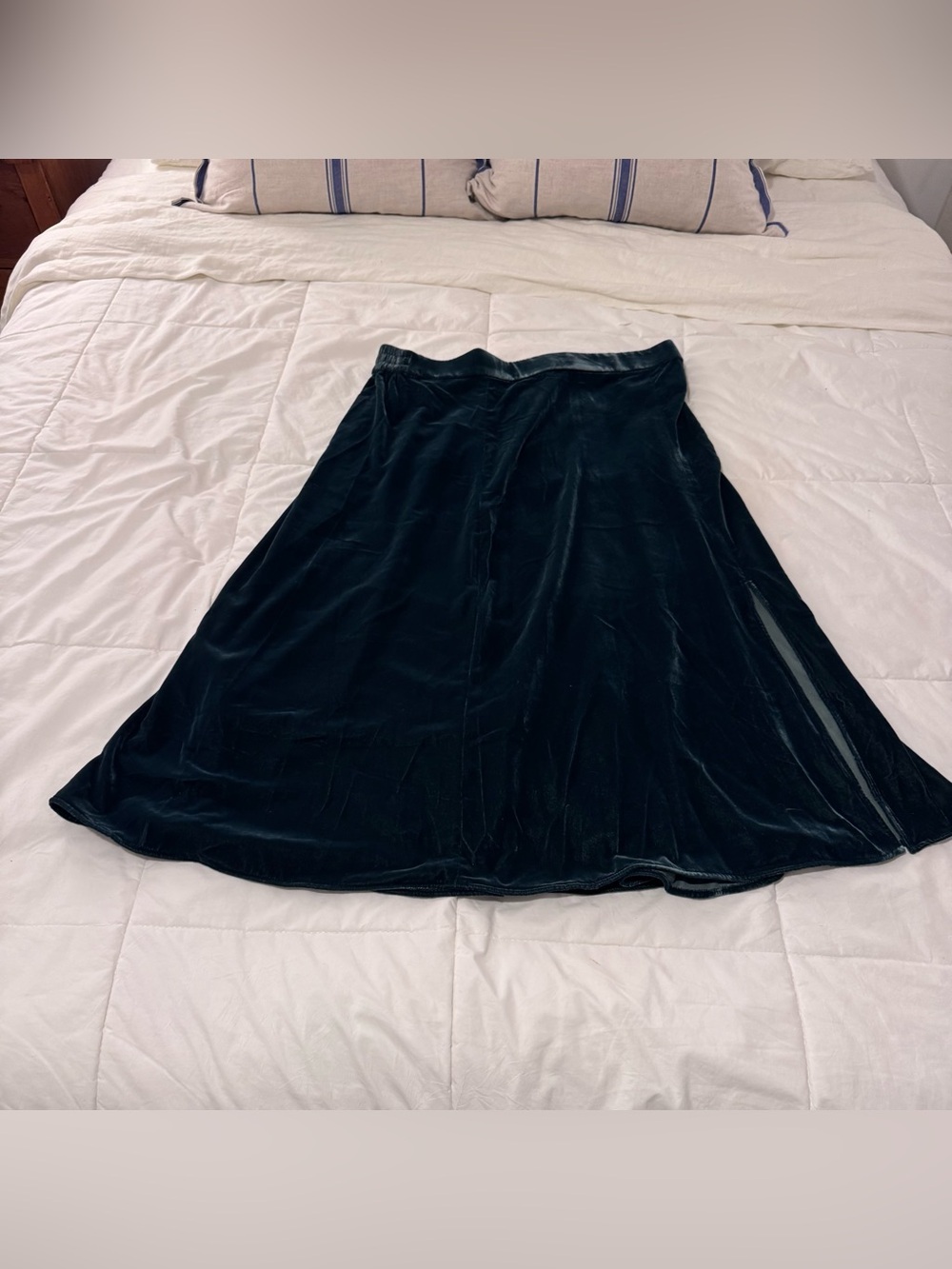 J. Crew Dark Green Velvet A-Line Skirt